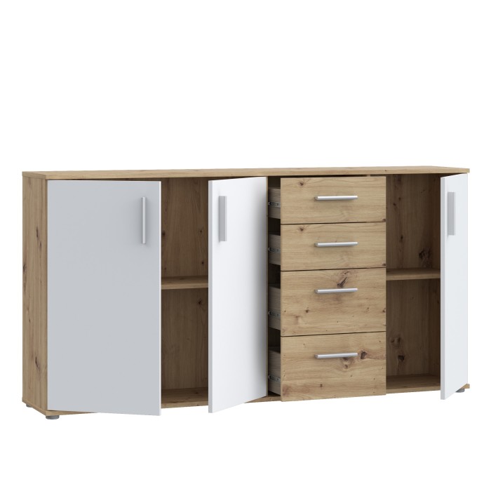 Komoda IKOLI 241 (hrast + bela, 159x31,5x81,5) Komoda IKOLI 241 (hrast + bela, 159x31,5x81,5)