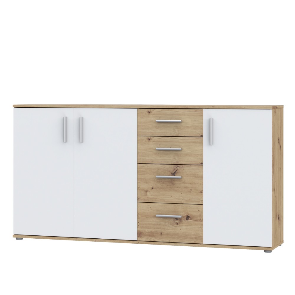 Komoda IKOLI 241 (hrast + bela, 159x31,5x81,5) Komoda IKOLI 241 (hrast + bela, 159x31,5x81,5)