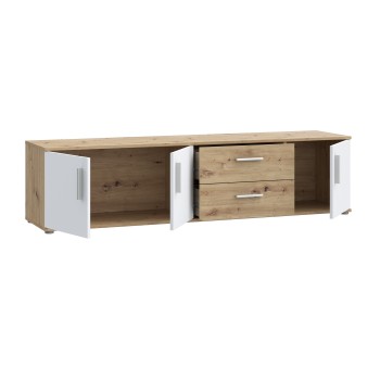 TV komoda IKOLI 041 (hrast + bela, 174,5x41x43) TV komoda IKOLI 041 (hrast + bela, 174,5x41x43)
