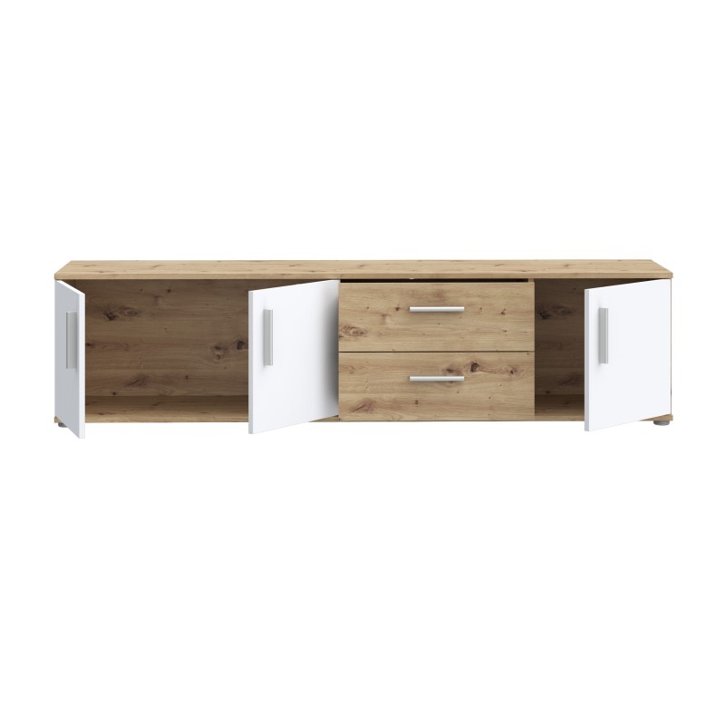 TV komoda IKOLI 041 (hrast + bela, 174,5x41x43) TV komoda IKOLI 041 (hrast + bela, 174,5x41x43)