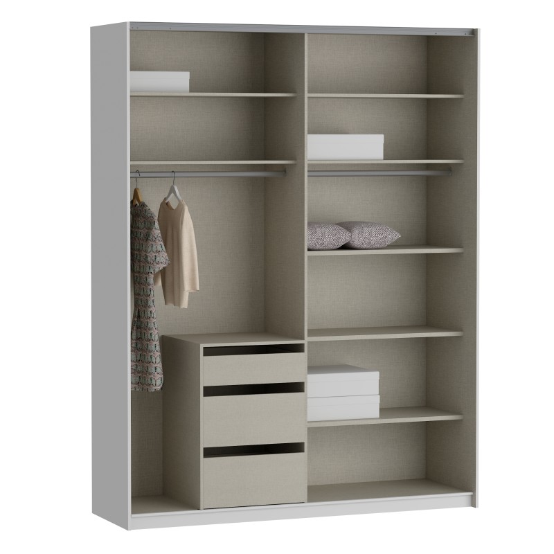 Garderobna omara FITTIO 180 (bela, 180x61x235) Garderobna omara FITTIO 180 (bela, 180x61x235)