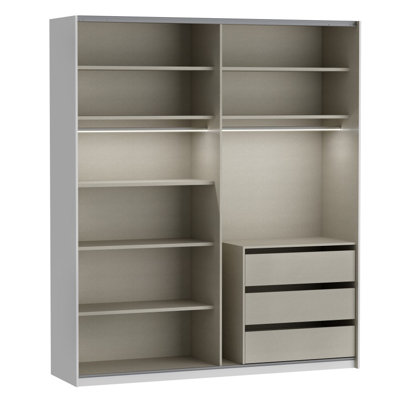 Garderobna omara FITTIO 200 (bela, 200x61x235) Garderobna omara FITTIO 200 (bela, 200x61x235)