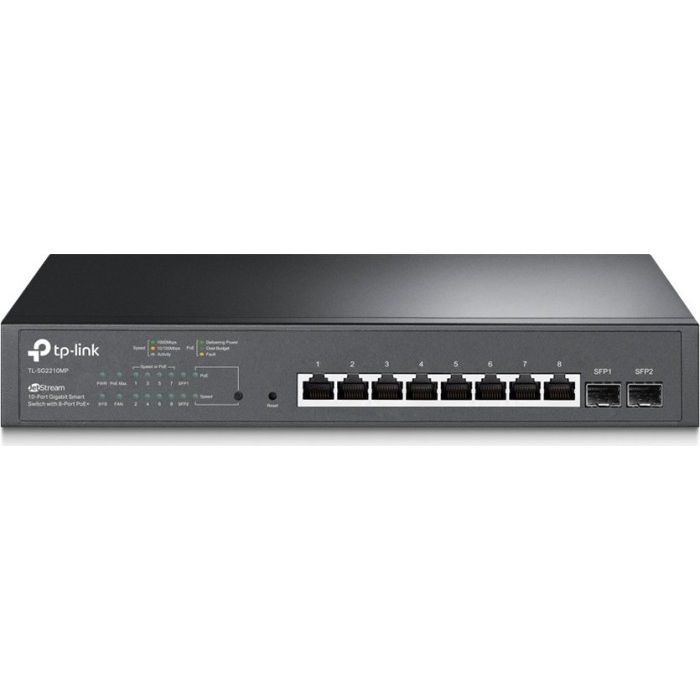 TP-LINK JetStream 8-Port Gigabit Smart PoE+ & 2-Port Gigabit SFP switch/stikalo TP-LINK JetStream 8-Port Gigabit Smart PoE+ & 2-Port Gigabit SFP switch/stikalo