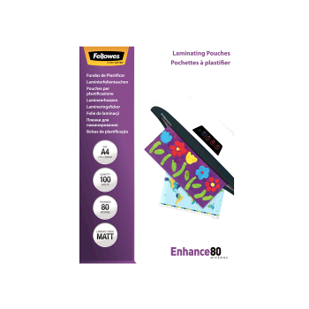 Fellowes žepki za plastificiranje A4, mat, 80 mic, 100 kosov