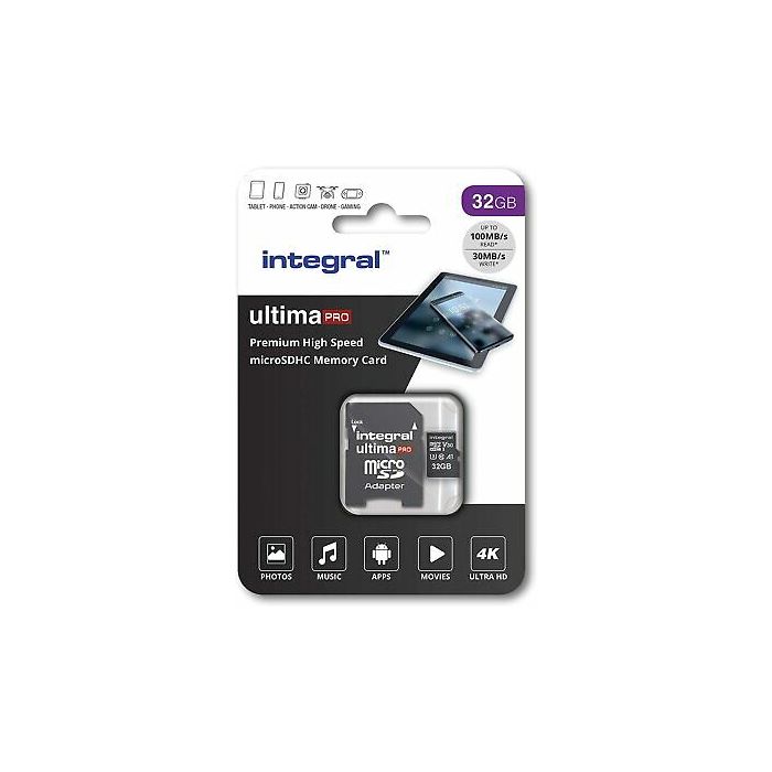 Integral HIGH SPEED MICRO SD CARD MICROSDHC/XC V30 UHS-I U3 Integral HIGH SPEED MICRO SD CARD MICROSDHC/XC V30 UHS-I U3