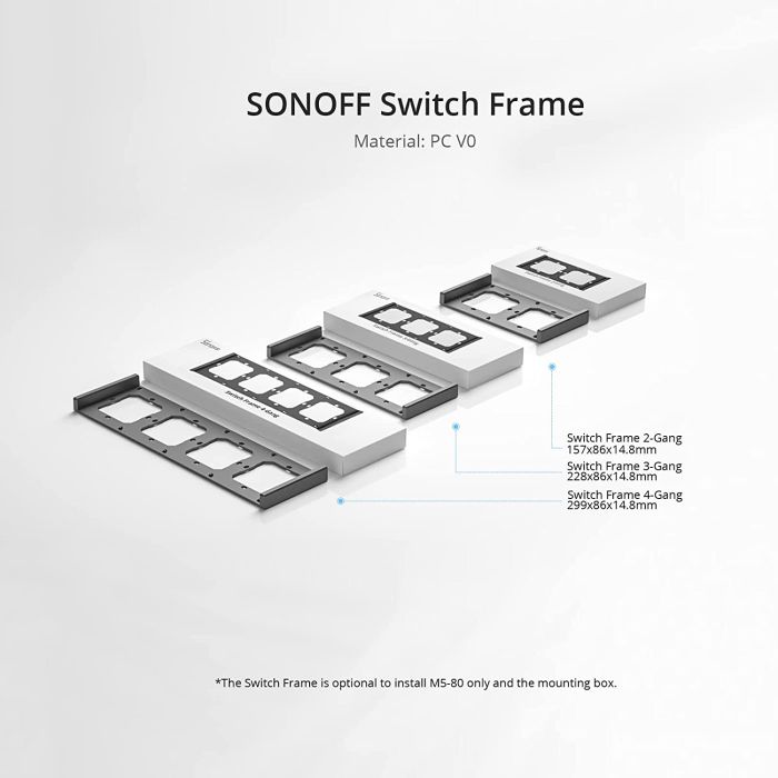 SONOFF okvir za stikala tipa M5-80, 4 stikala SONOFF okvir za stikala tipa M5-80, 4 stikala