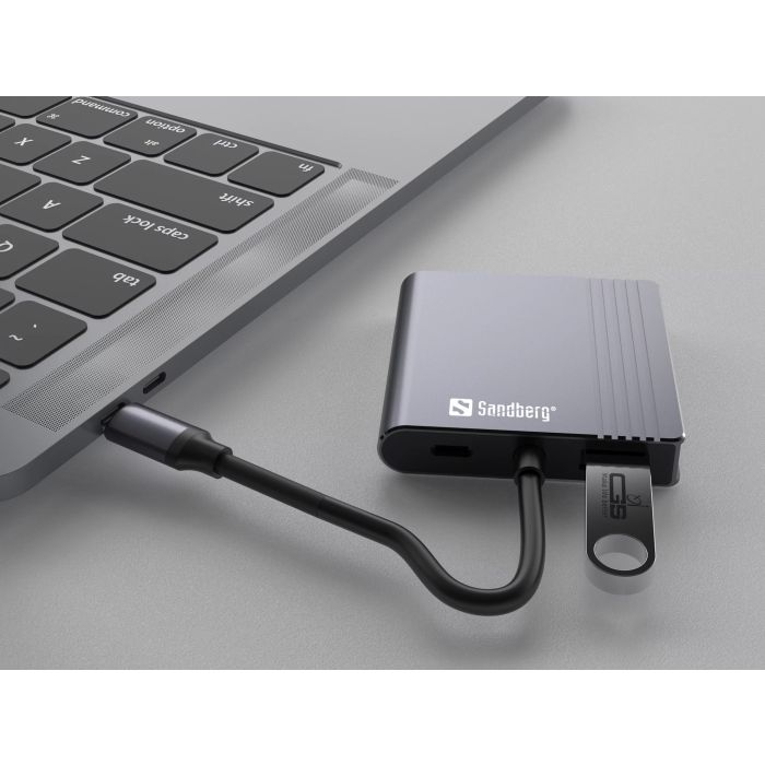 Sandberg USB-C 2xHDMI + USB + Power Delivery priklopna postaja za 2 monitorja Sandberg USB-C 2xHDMI + USB + Power Delivery priklopna postaja za 2 monitorja