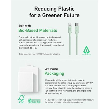 Anker 541 BIO USBC-LTG 0,9m kabel zelen Anker 541 BIO USBC-LTG 0,9m kabel zelen