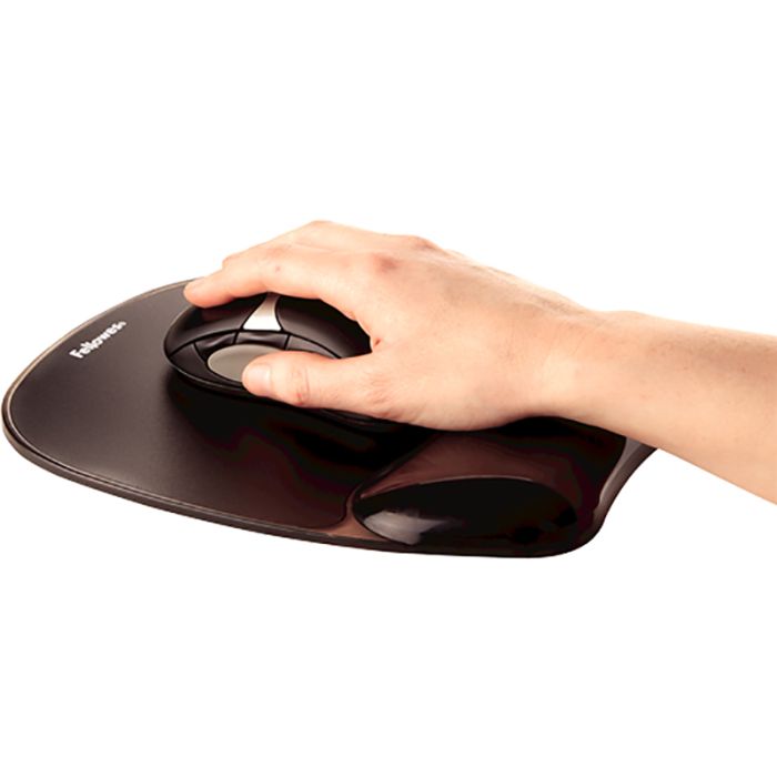 Fellowes Crystal Gel podloga za miško/počivalo za zapestje, črna Fellowes Crystal Gel podloga za miško/počivalo za zapestje, črna