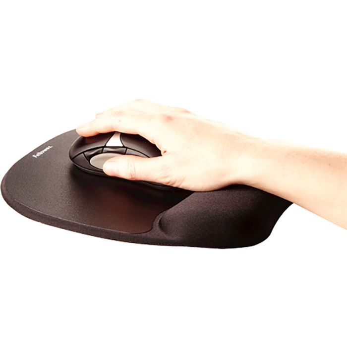 Fellowes Memory Foam podloga za miško z oporo za zapestje s spominsko peno, črna Fellowes Memory Foam podloga za miško z oporo za zapestje s spominsko peno, črna