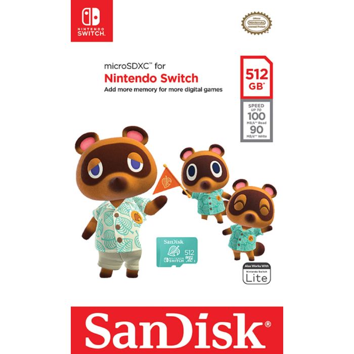 SanDisk microSDXC za Nintendo Switch 512GB, do 100MB/s branja, 90MB/s pisanja, U3, C10, A1, UHS-1 SanDisk microSDXC za Nintendo Switch 512GB, do 100MB/s branja, 90MB/s pisanja, U3, C10, A1, UHS-1