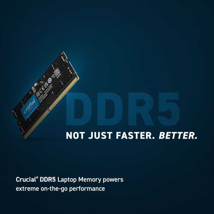 Crucial 32GB DDR5-4800 SODIMM PC5-38400 CL40, 1.1V Crucial 32GB DDR5-4800 SODIMM PC5-38400 CL40, 1.1V