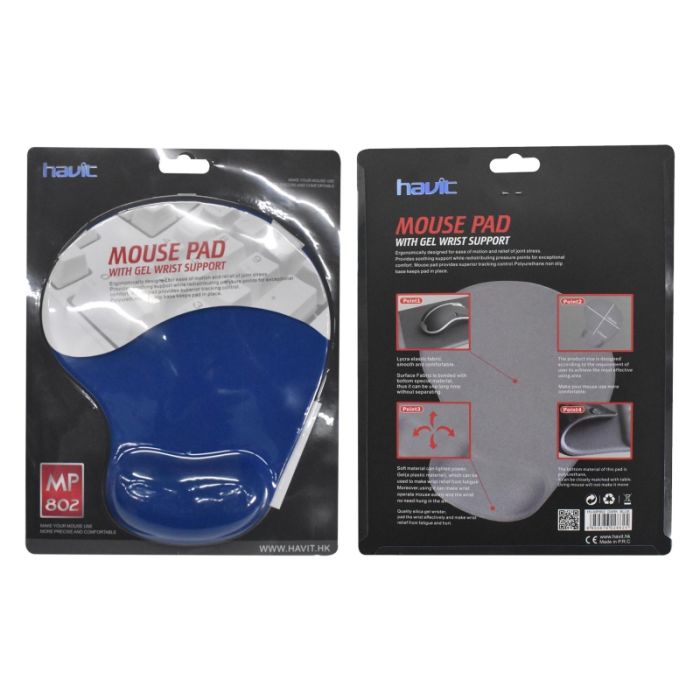 HAVIT GEL podloga za miško z naslonom za roko MP802 - Modra HAVIT GEL podloga za miško z naslonom za roko MP802 - Modra