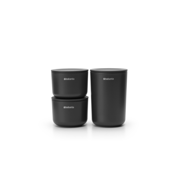 Brabantia set 3 lončkov za kopalnico siv Brabantia set 3 lončkov za kopalnico siv