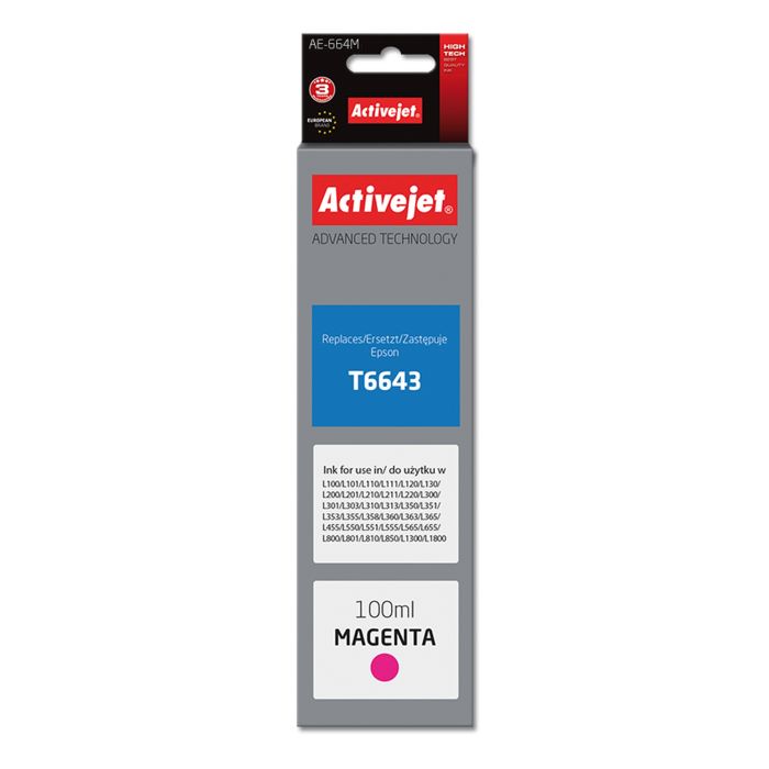 Activejet magenta črnilo T6643, 100ml Activejet magenta črnilo T6643, 100ml