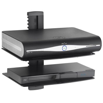 VonHaus steklena plavajoča polica 2x - črna VonHaus steklena plavajoča polica 2x - črna