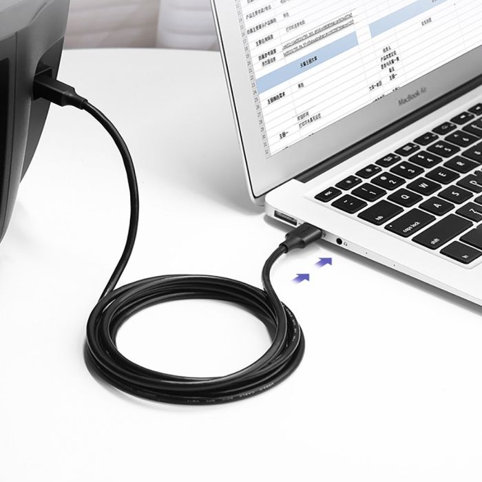 Ugreen tiskalniški kabel USB-B (moški) - USB 2.0 (moški) 480mbps 2M črn Ugreen tiskalniški kabel USB-B (moški) - USB 2.0 (moški) 480mbps 2M črn