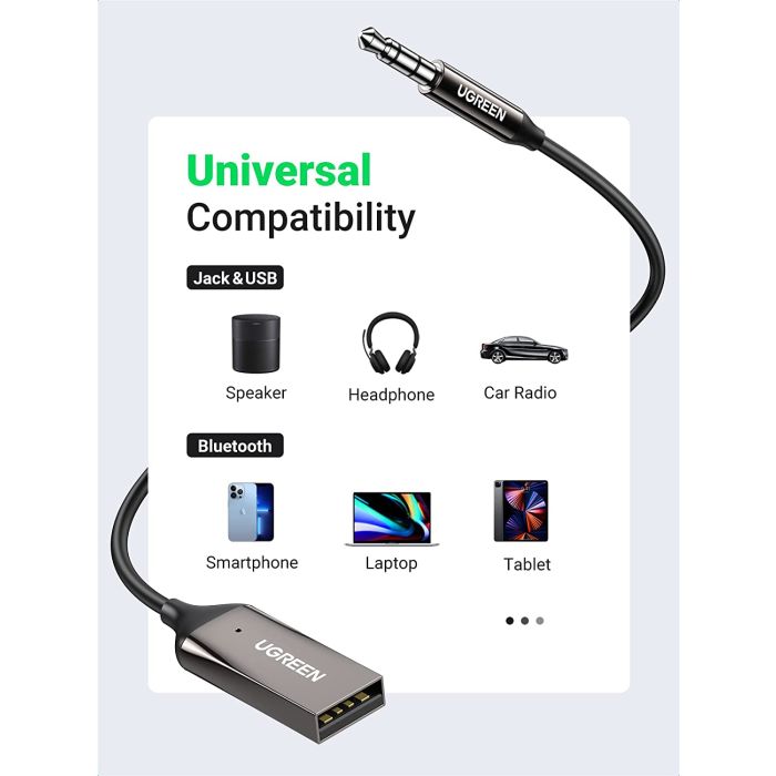 Ugreen Bluetooth USB/Aux adapter za avto Ugreen Bluetooth USB/Aux adapter za avto