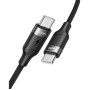 VEGER CC02 pleteni kabel USB-C na USB-C, 100W, 1,5m, črn VEGER CC02 pleteni kabel USB-C na USB-C, 100W, 1,5m, črn