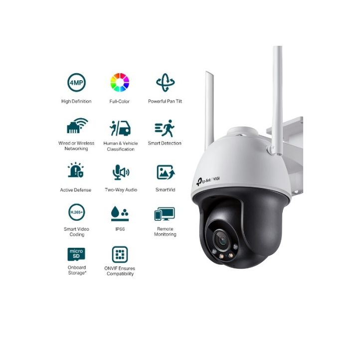 TP-LINK VIGI 4MP zunanja Full-Color Wi-Fi Pan Tilt mrežna kamera (do 2560X1440 H.265+ 30fps) TP-LINK VIGI 4MP zunanja Full-Color Wi-Fi Pan Tilt mrežna kamera (do 2560X1440 H.265+ 30fps)