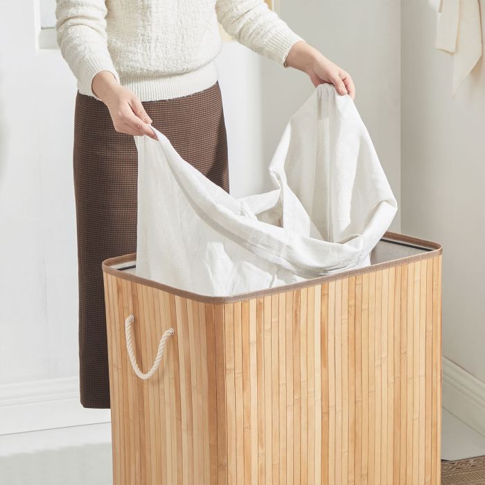 SONGMICS Košara za perilo Bamboo 3 x 50L, LCB091N01 SONGMICS Košara za perilo Bamboo 3 x 50L, LCB091N01