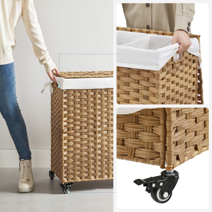 SONGMICS Košara za perilo Bamboo 66 x 33 x 60 cm NARAVNA, LCB363N01 SONGMICS Košara za perilo Bamboo 66 x 33 x 60 cm NARAVNA, LCB363N01
