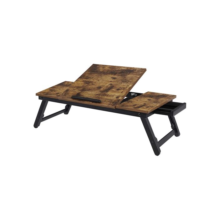 SONGMICS Miza za prenosnik RUSTIC s predalom rustikalna, LLD110B01 SONGMICS Miza za prenosnik RUSTIC s predalom rustikalna, LLD110B01