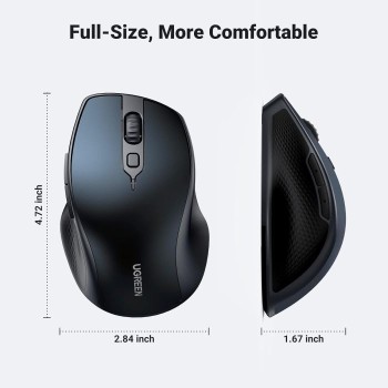 Brezžična miška UGREEN Bluetooth 5.0 in 2,4 Ghz z USB sprejemnikom s 5 gumbi za MacBook, PC, namizni Brezžična miška UGREEN Bluetooth 5.0 in 2,4 Ghz z USB sprejemnikom s 5 gumbi za MacBook, PC, namizni