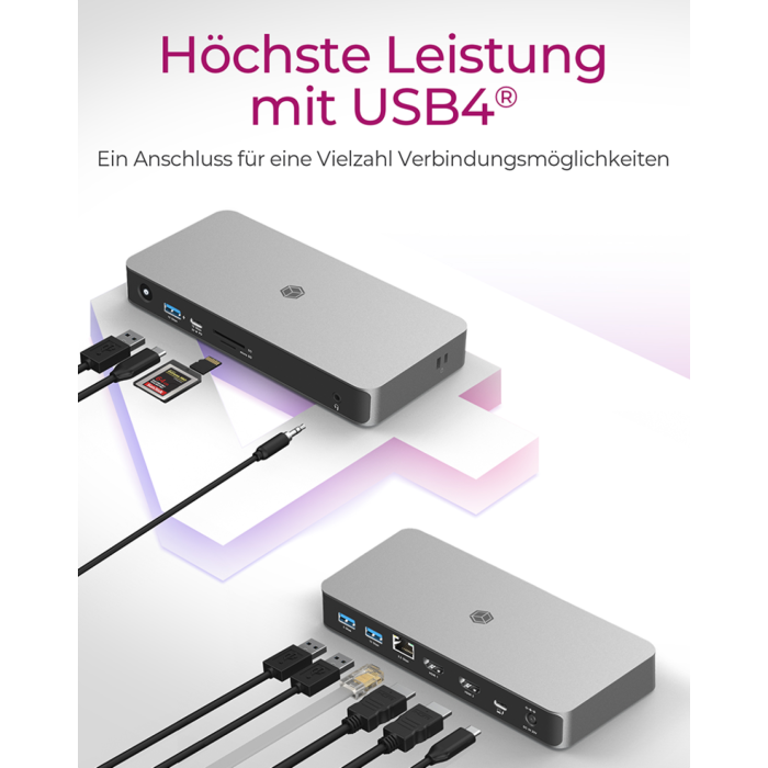 Icybox IB-DK2880-C41 priključna postaja USB4 Type-C z dvojnim video izhodom Icybox IB-DK2880-C41 priključna postaja USB4 Type-C z dvojnim video izhodom