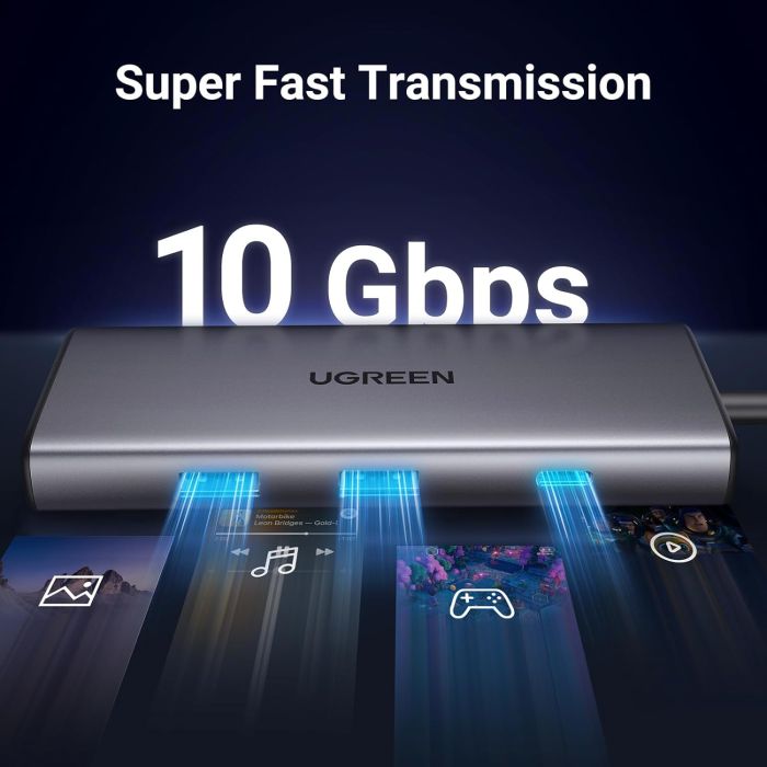 Ugreen 7v1 USB-C Hub (10Gbps USB 3.2, 4K@30Hz HDMI) Ugreen 7v1 USB-C Hub (10Gbps USB 3.2, 4K@30Hz HDMI)
