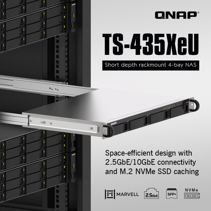 QNAP NAS strežnik 1U rack short, 4GB ram, 10Gb mreža QNAP NAS strežnik 1U rack short, 4GB ram, 10Gb mreža