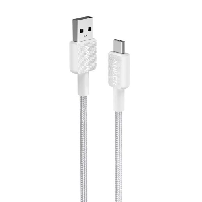 Anker 322 USB-A to USB-C pleten kabel 1,8m bel Anker 322 USB-A to USB-C pleten kabel 1,8m bel