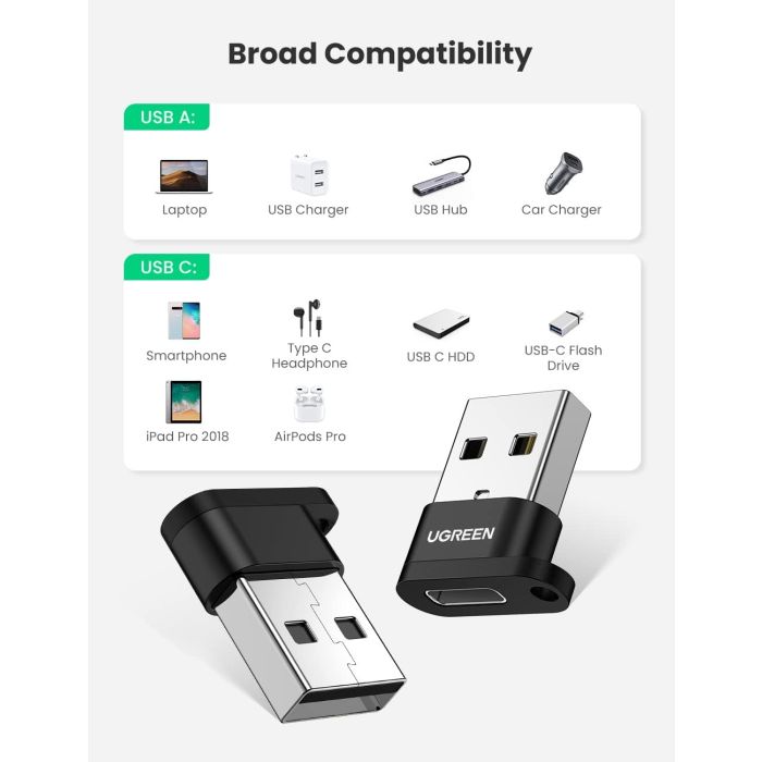 Ugreen ultra majhen adapter USB-A v USB-C Ugreen ultra majhen adapter USB-A v USB-C