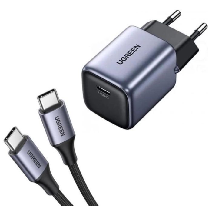 Ugreen Nexode 30W USB C Polnilnik GaN II s priloženim USB-C 60W 1M kablom Ugreen Nexode 30W USB C Polnilnik GaN II s priloženim USB-C 60W 1M kablom