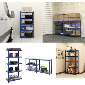 SONGMICS Regal 150 x 75 x 30 cm rjavo-moder,GLR30Q SONGMICS Regal 150 x 75 x 30 cm rjavo-moder,GLR30Q