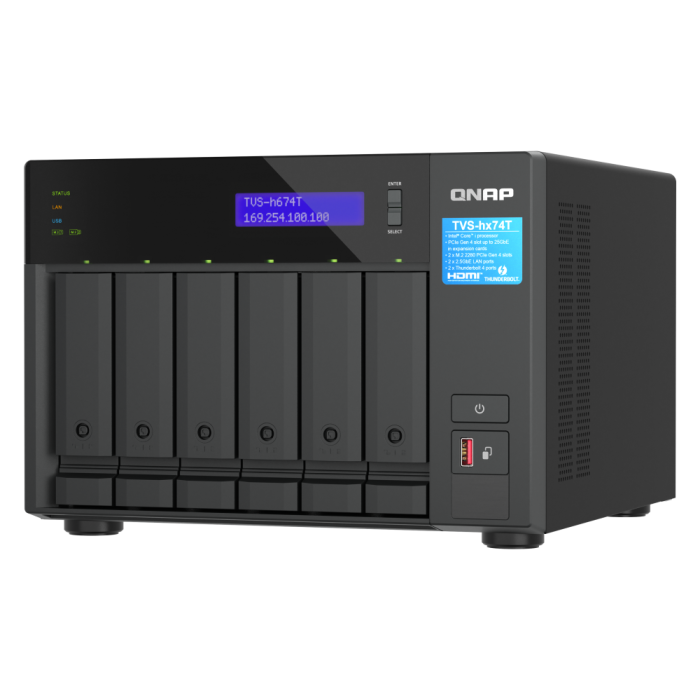 QNAP NAS za 6 diskov, 32GB ram; 2,5Gb mreža, Thunderbolt QNAP NAS za 6 diskov, 32GB ram; 2,5Gb mreža, Thunderbolt