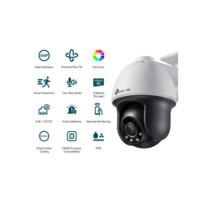 TP-LINK VIGI 4MP zunanja Full-Color Pan Tilt mrežna kamera (do 2560X1440 H.265+ 30fps) TP-LINK VIGI 4MP zunanja Full-Color Pan Tilt mrežna kamera (do 2560X1440 H.265+ 30fps)