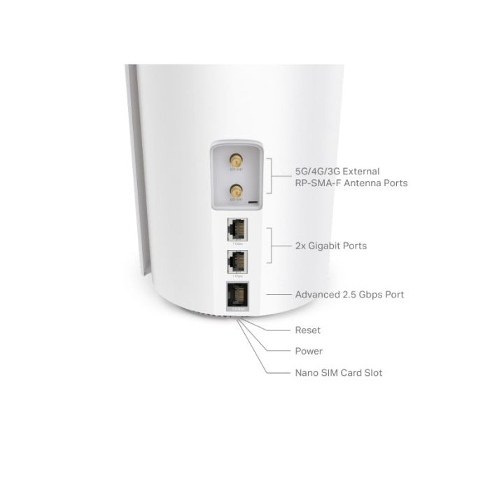 TP-Link Deco X50-5G (1 pack) Mesh AX3000 Wi-Fi 6, 2.5 Gbps port, LTE/5G, SIM TP-Link Deco X50-5G (1 pack) Mesh AX3000 Wi-Fi 6, 2.5 Gbps port, LTE/5G, SIM