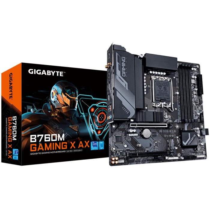 GIGABYTE B760M GAMING X AX, DDR5, SATA3, USB3.2Gen2, DP, 2.5GbE, WiFi 6E, LGA1700 mATX GIGABYTE B760M GAMING X AX, DDR5, SATA3, USB3.2Gen2, DP, 2.5GbE, WiFi 6E, LGA1700 mATX