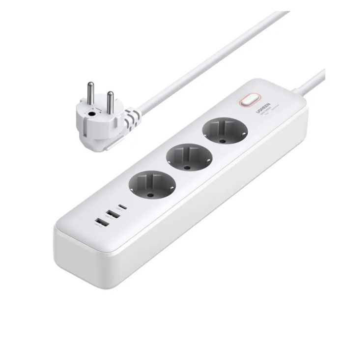 Ugreen zaščitna vtičnica 3xSchuko 1x USB-C + 2x USB, 2m Ugreen zaščitna vtičnica 3xSchuko 1x USB-C + 2x USB, 2m