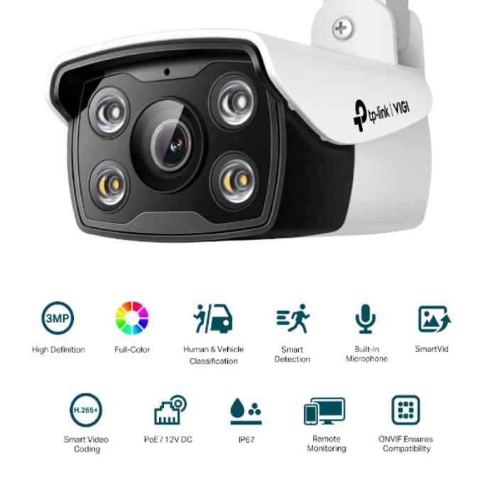 TP-LINK VIGI 3MP zunanja Full-Color Bullet mrežna kamera C330 6mm TP-LINK VIGI 3MP zunanja Full-Color Bullet mrežna kamera C330 6mm