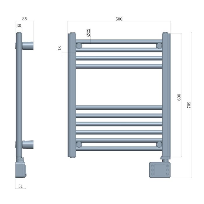 Adler LED kopalniški radiator lestev 400W AD7823 Adler LED kopalniški radiator lestev 400W AD7823