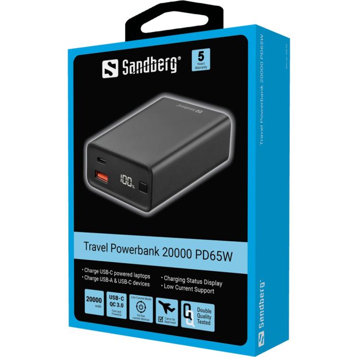 Sandberg Travel Powerb 20000 PD65W Sandberg Travel Powerb 20000 PD65W