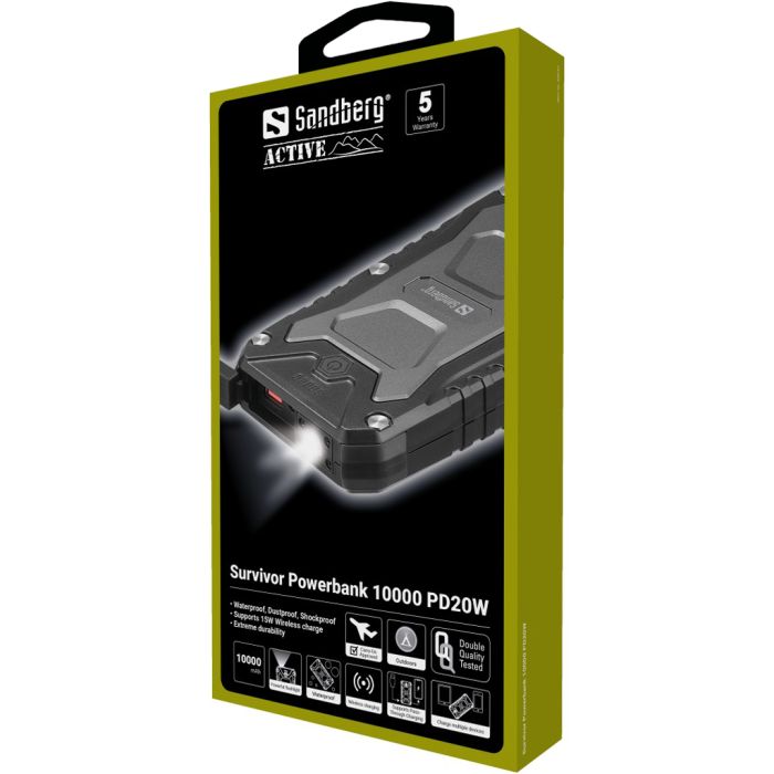 Sandberg Survivor Power Bank 10000 PD 20W Sandberg Survivor Power Bank 10000 PD 20W