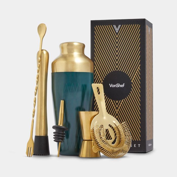 VONSHEF Parisian Green & Gold koktajl set 6 kosov 1000445 VONSHEF Parisian Green & Gold koktajl set 6 kosov 1000445