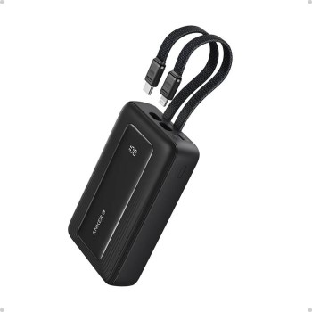 Anker Zolo Powerbank 10000 mAh, 30W z vgrajenima kabloma USB-C + Lightning, črn Anker Zolo Powerbank 10000 mAh, 30W z vgrajenima kabloma USB-C + Lightning, črn