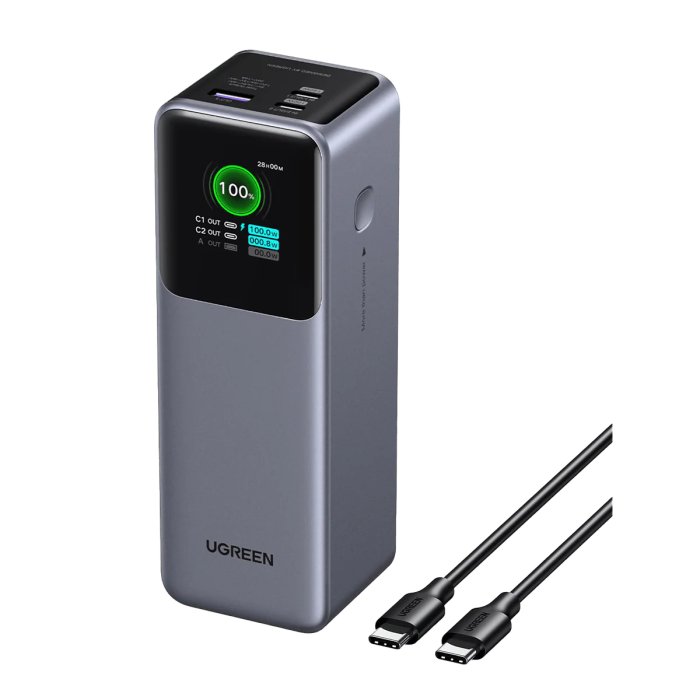 Ugreen prenosna polnilna baterija 25.000mAh, 200W s pametnim digitalnim zaslonom Ugreen prenosna polnilna baterija 25.000mAh, 200W s pametnim digitalnim zaslonom