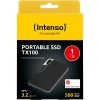 Intenso 1TB SSD TX100 500MB/s USB 3.2 Gen1x1 zunanji disk - črn Intenso 1TB SSD TX100 500MB/s USB 3.2 Gen1x1 zunanji disk - črn