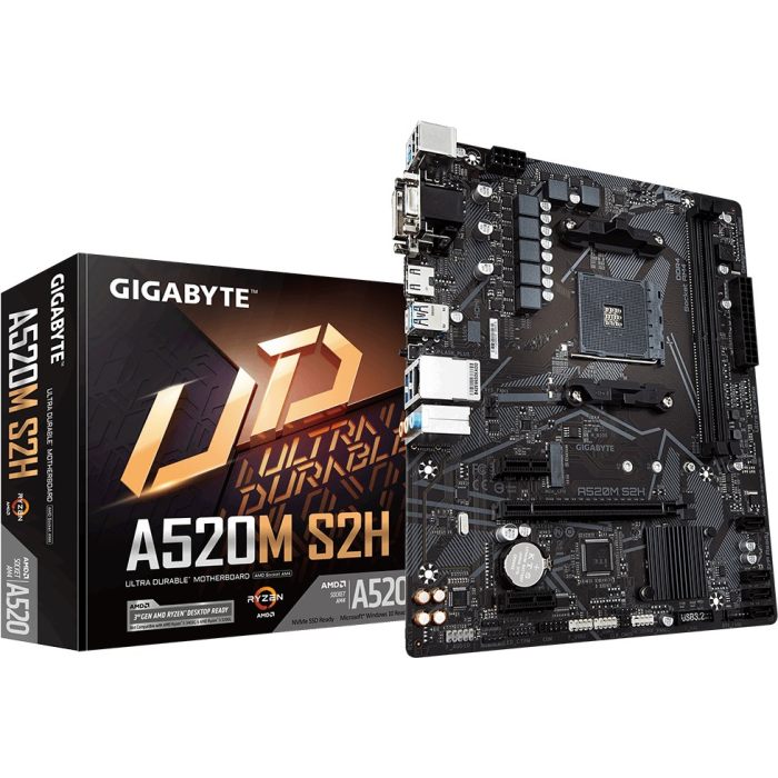 GIGABYTE A520M S2H, DDR4, SATA3, USB3.2Gen1, HDMI, AM4 mATX GIGABYTE A520M S2H, DDR4, SATA3, USB3.2Gen1, HDMI, AM4 mATX