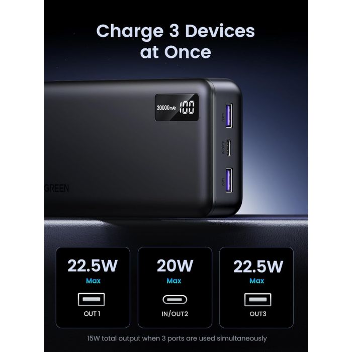 Ugreen 22.5W 20000mAh prenosna baterija Ugreen 22.5W 20000mAh prenosna baterija